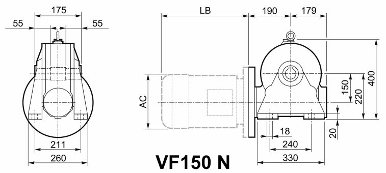 Мотор-редуктор VF 150, исполнение N