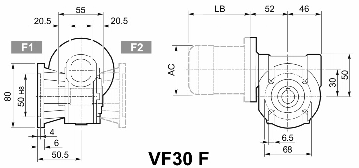 Мотор-редуктор VF 30, исполнение F